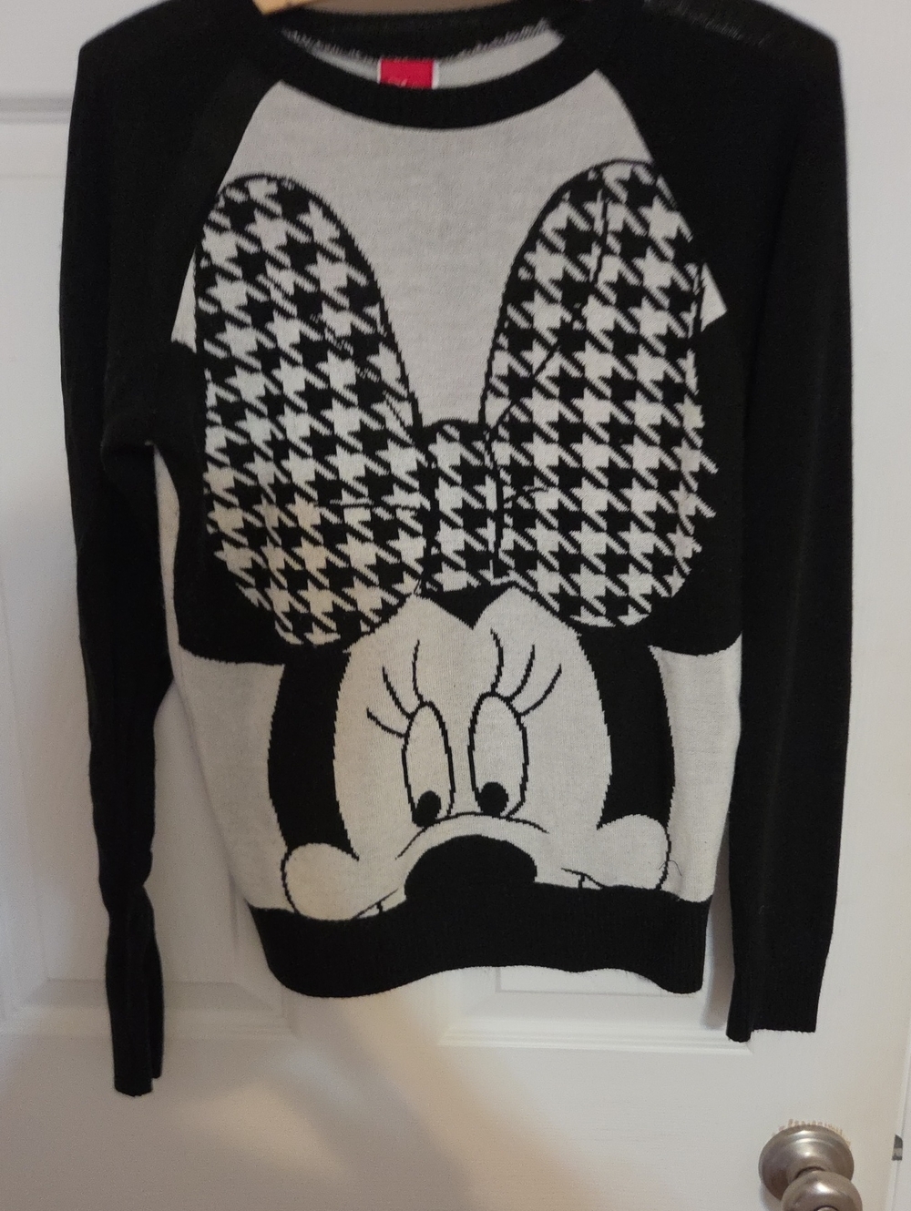 Disney Black and White Minnie Graphic Crewneck Sweater